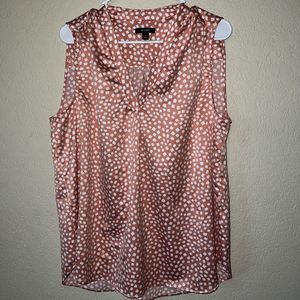Alfani XL Sleeveless Tank Polyester V-neck Career Polka Dot Blouse
